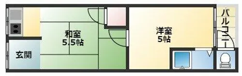 湯里田中コーポ【2階】の間取り