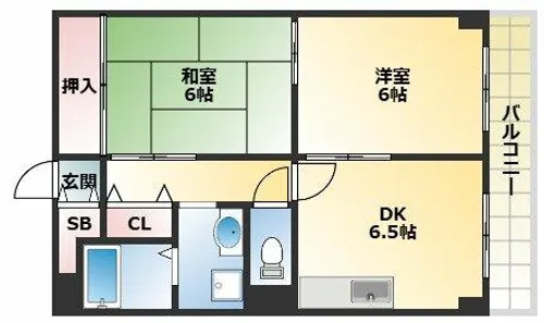 ドリームコート東住吉【3階】の間取り