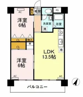 ビラ鳳笙【4階】の間取り