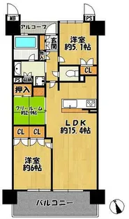 ルネ三田駅前町ハートシティ【505号室】の間取り