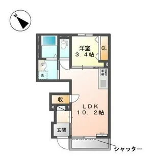 カーサプレーマイースト【1階】の間取り