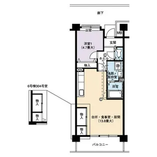 URアーバンラフレ虹ヶ丘西【0070606号室】の間取り