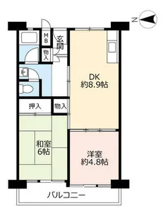 UR南港前【0030216号室】の間取り