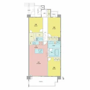 キャッスルニューコート茶屋ヶ坂【1階】の間取り