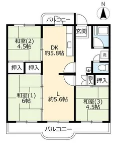 UR南新田【0200504号室】の間取り