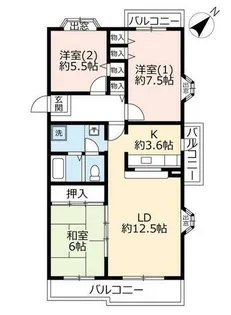 UR平城左京【0210301号室】の間取り