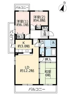 URコンフォールかぶと台【0210202号室】の間取り