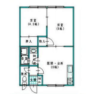 星風大和ハイツ【F号室】の間取り