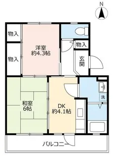UR富田【0840401号室】の間取り