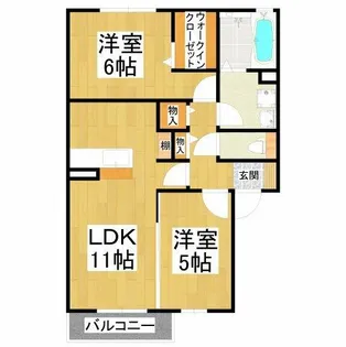 モダンコート大美野【2階】の間取り