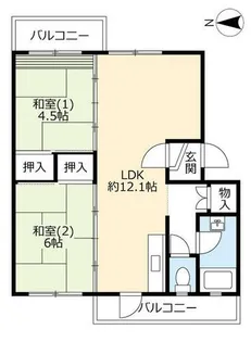 UR平城第一【0180405号室】の間取り