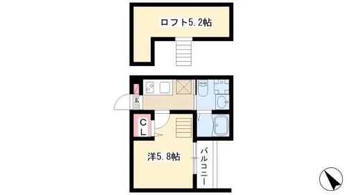 レジアス高畑【1階】の間取り