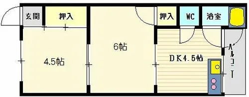 第1松雅荘【1F号室】の間取り