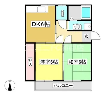 マルニマンション2【2-A号室】の間取り
