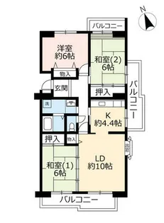 UR奈良青山一丁目【0010401号室】の間取り