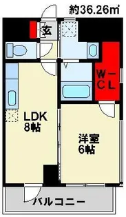 フェルト127【308号室】の間取り
