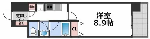 アーバンエース夕陽丘パル【11階】の間取り
