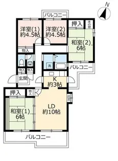 UR馬見南6丁目【0010301号室】の間取り