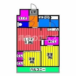QUINTET MINAMI FUKUOKA【7階】の間取り