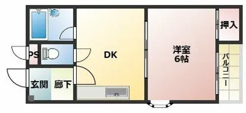 ロイヤルハイツ山之内【5階】の間取り