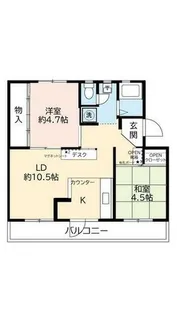 UR洛西新林【0210504号室】の間取り