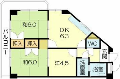 土山ヤングコーポ【201号室】の間取り