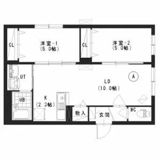ウィリデ【203号室】の間取り
