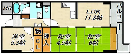 ユニゾン高取台【4階】の間取り