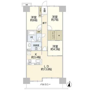 リーデンススクエア金山WEST(0004343)【5階】の間取り