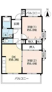 URアルビス五月ヶ丘【1010301号室】の間取り