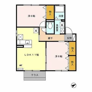 ハイム八橋【1階】の間取り