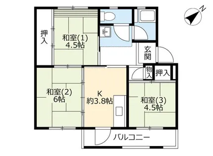 UR西大和片岡台【0440501号室】の間取り
