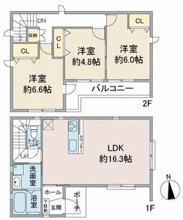 愛知県名古屋市名東区本郷2丁目【一戸建】の間取り