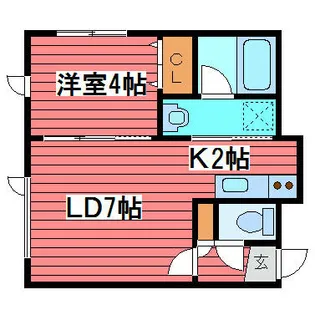 フォレスト北野通【2階】の間取り