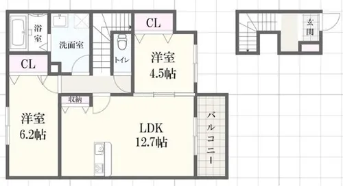 サンサージュ加納原田【2階】の間取り
