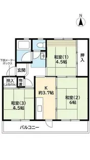 URひよどり台【1060103号室】の間取り