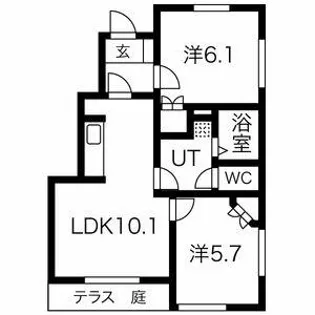 MAYFAIR【101号室】の間取り