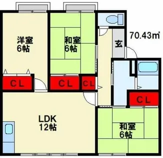メゾンシャトーE棟【202号室】の間取り