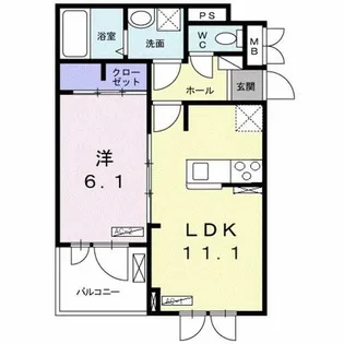 パルテール八尾【3階】の間取り