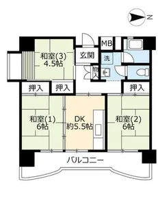 UR南港しらなみ【0360205号室】の間取り
