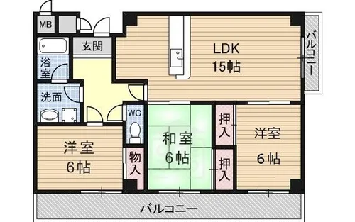 グランドール山口【1階】の間取り