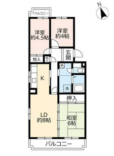 UR徳重【0050108号室】の間取り