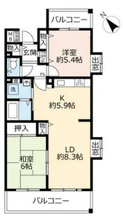URアルビス五月ヶ丘【1220301号室】の間取り