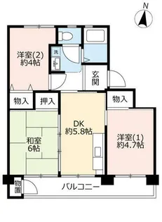 UR東豊中第二【1490506号室】の間取り