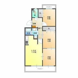 ミリアン宮前【2階】の間取り