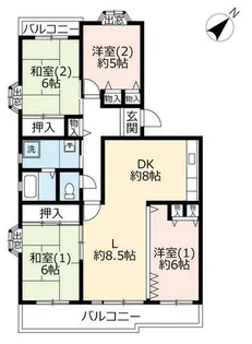 UR平城左京【0190406号室】の間取り
