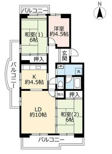 UR若山台第4【0160508号室】の間取り