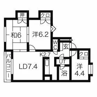 ハーベスト26【2階】の間取り