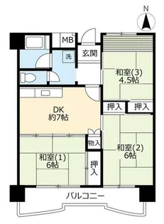 UR南港しらなみ【0360107号室】の間取り