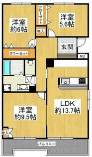 藤沢台第一住宅306棟【3階】の間取り
